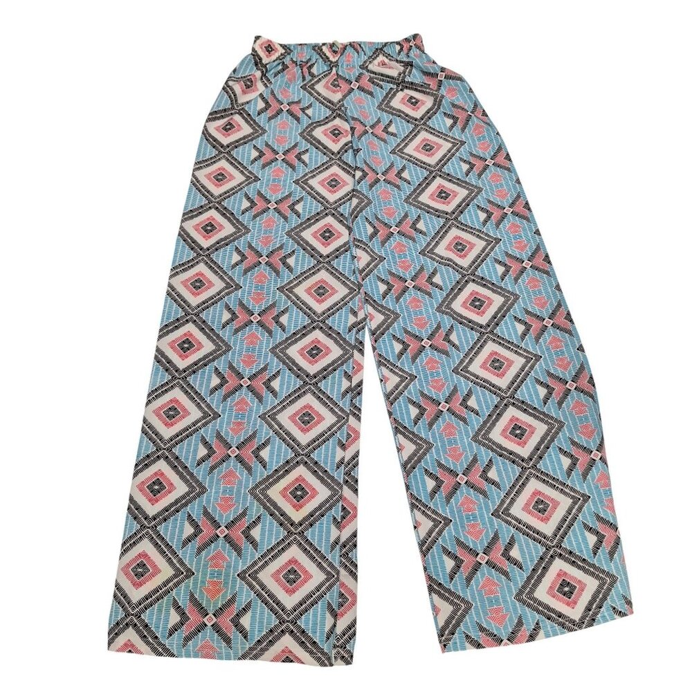 Do Everything In Love Wide Leg Pants XS Small‎ Aztec Geometric Boho Tribal Print